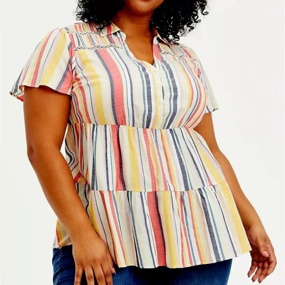 Torrid Bundle of 2 Flowy Boho Rayon Popover Peasant Tunic Tops Size 3X - Picture 4 of 16